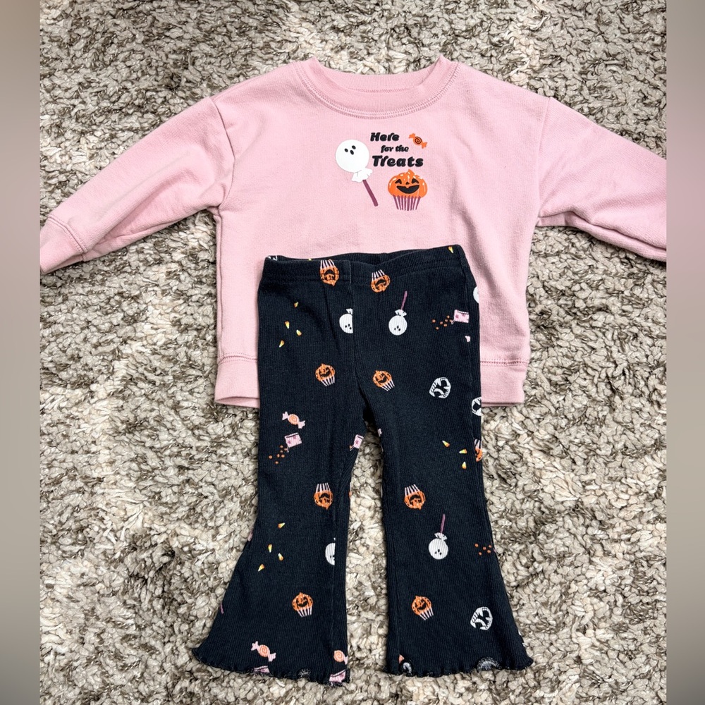 Carter's Girls Halloween Sweater with Flare Leg Pants